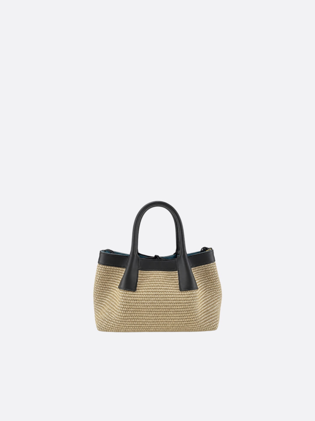 sac raphia et cuir marron foncé