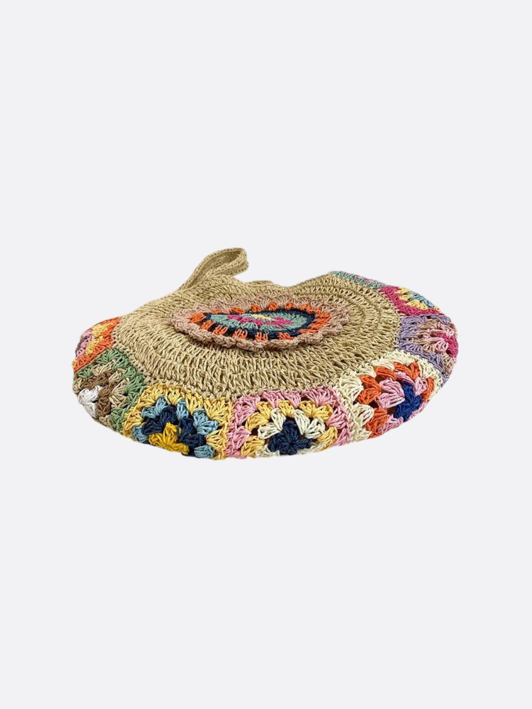 Sac rond en paille et crochet <br>Lidover