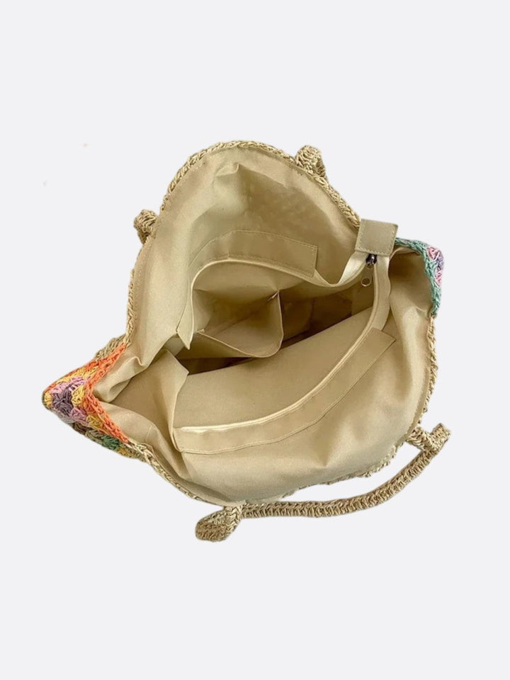 Sac rond en paille et crochet <br>Lidover