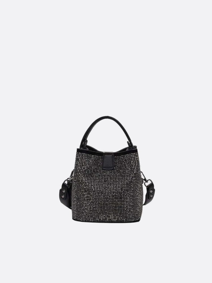 Sac seau avec strass argenté