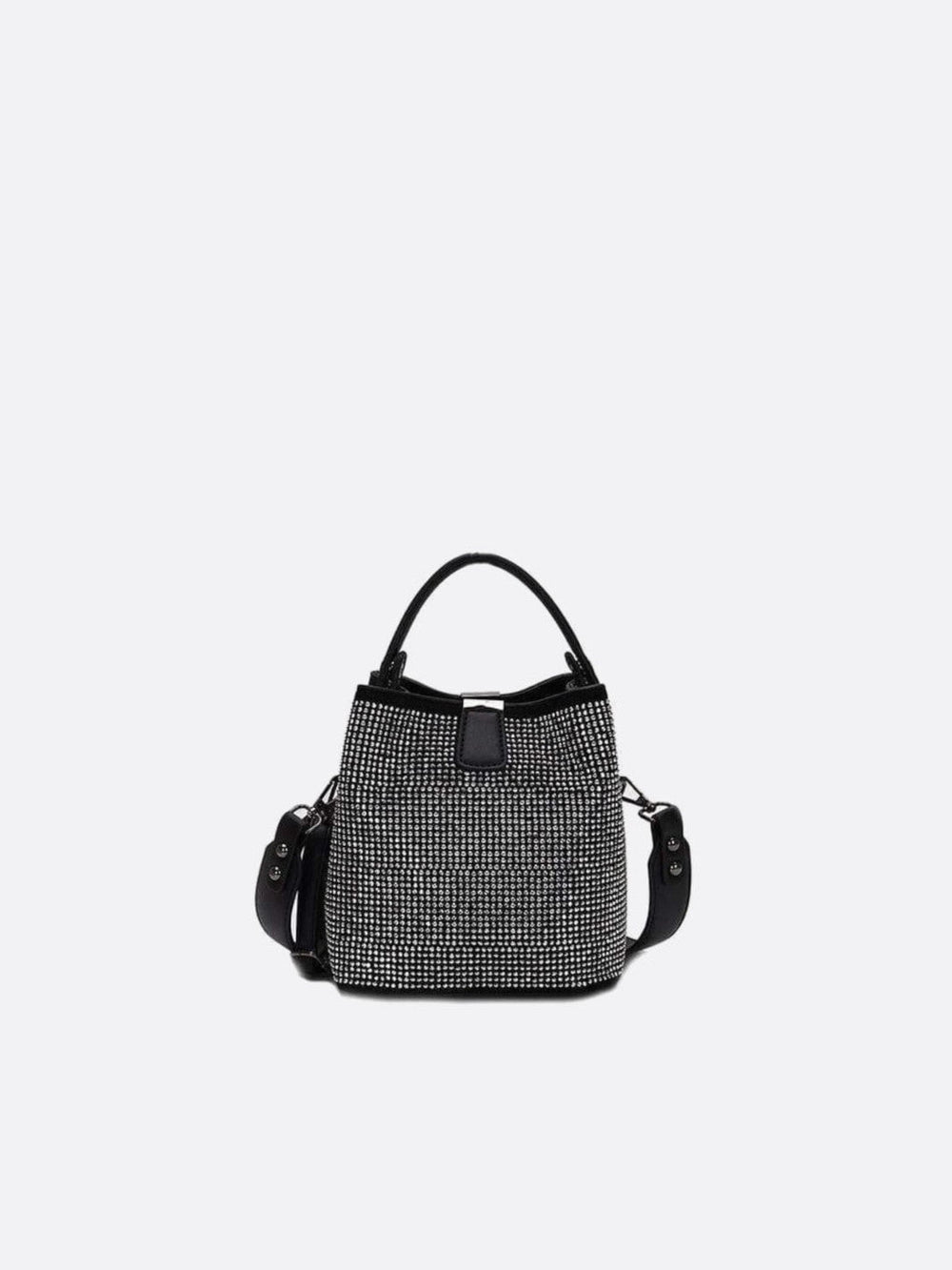 Sac seau avec strass blanc