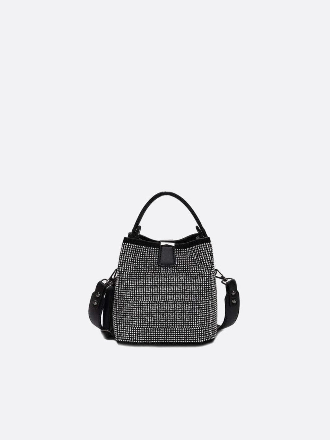 Sac seau avec strass blanc