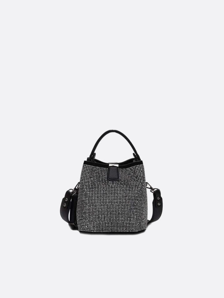 Sac seau avec strass blanc