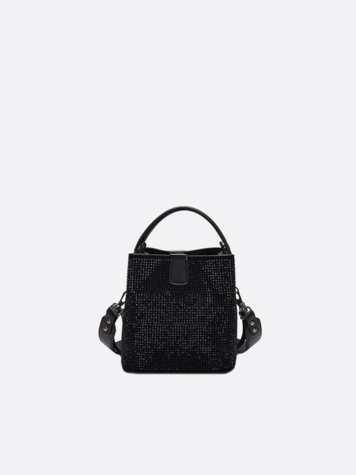 Sac seau avec strass noir
