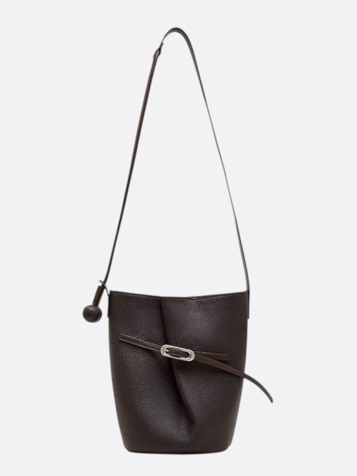 sac seau marron cuir