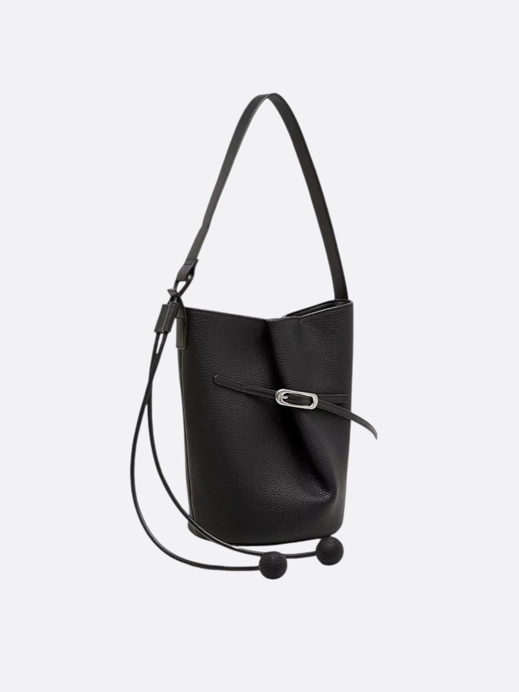 sac seau noir cuir