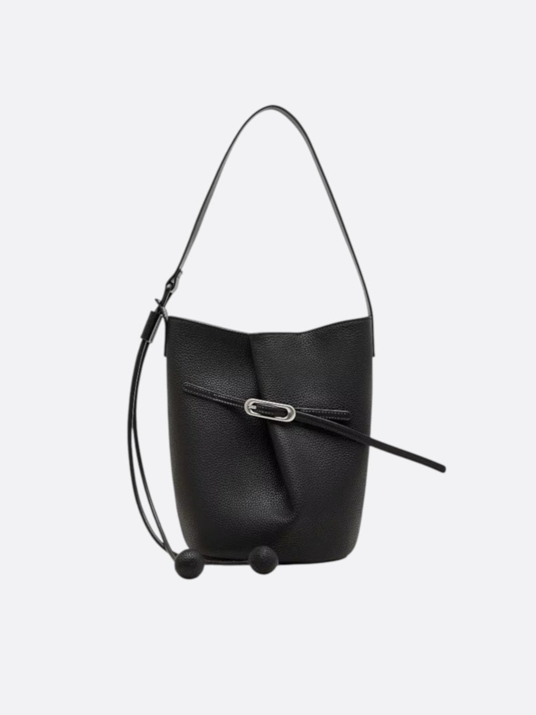 sac seau cuir noir