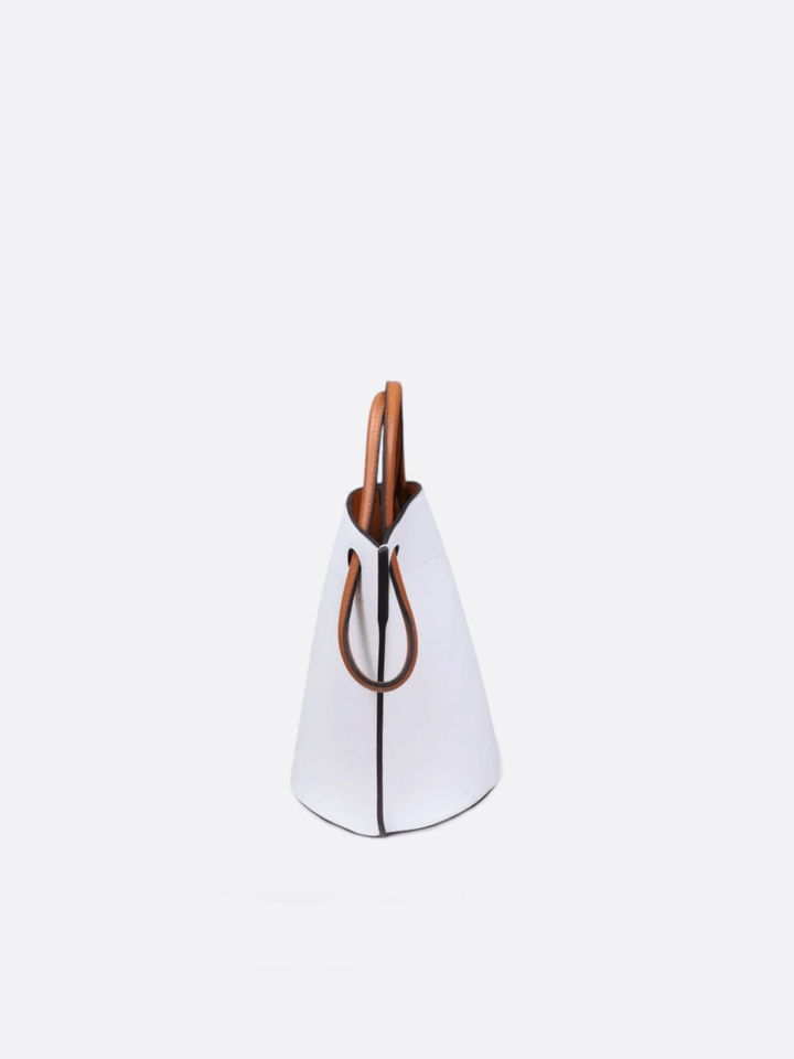 Sac seau en cuir blanc <br>Alcyon
