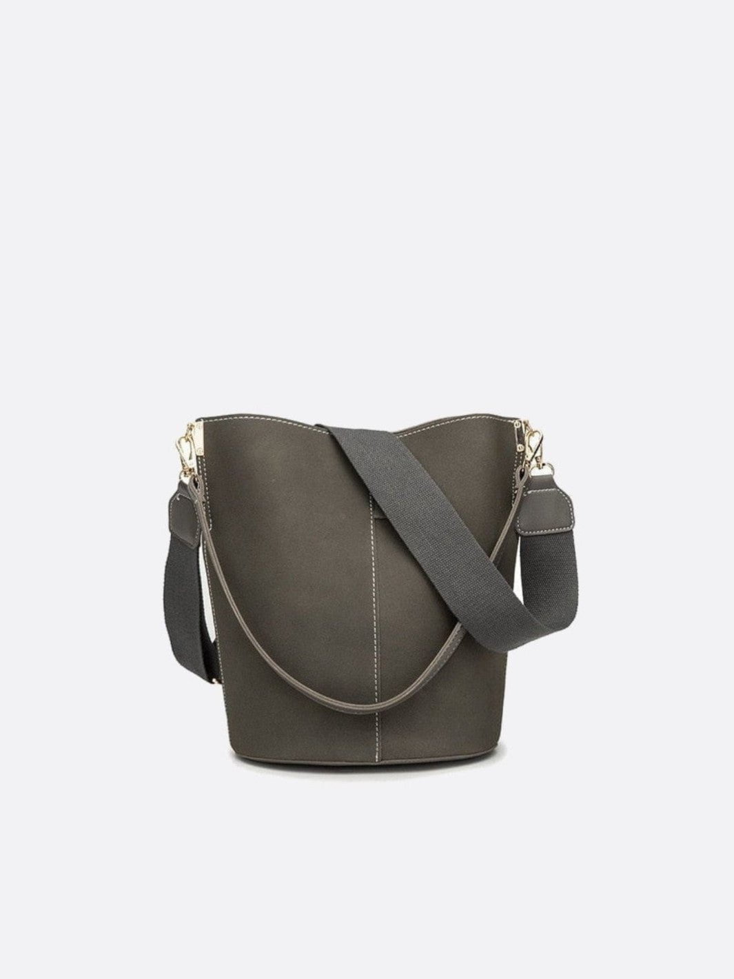 Sac seau vert foncé cuir brossé