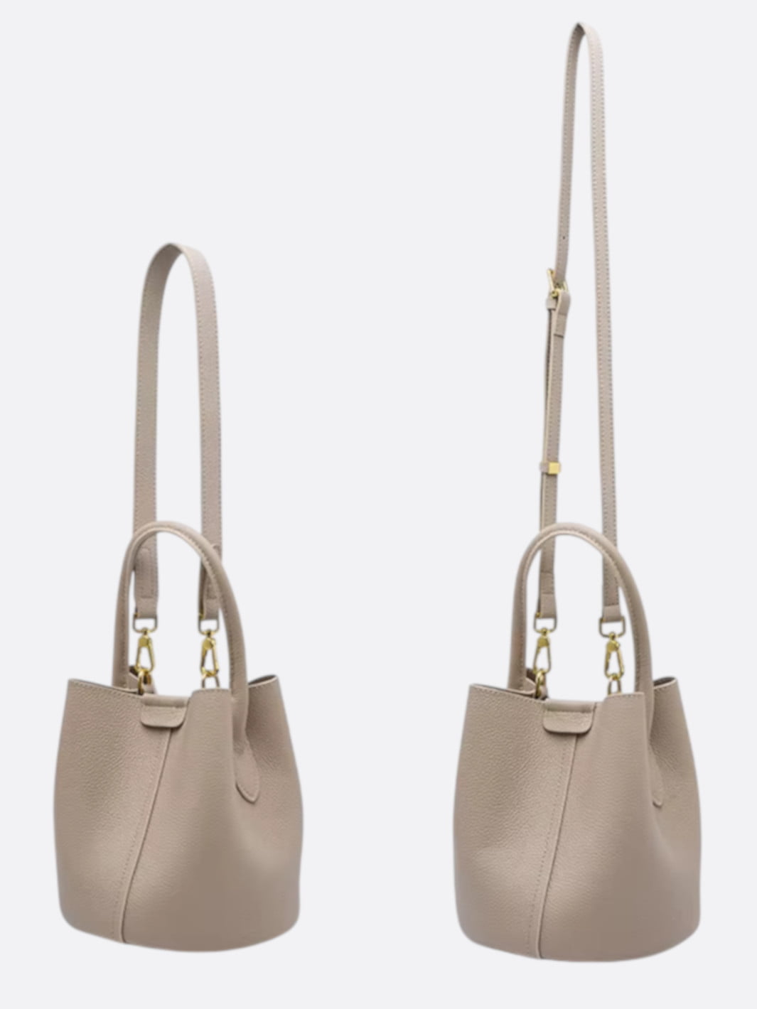 sac seau cuir grainé avec bandoulières