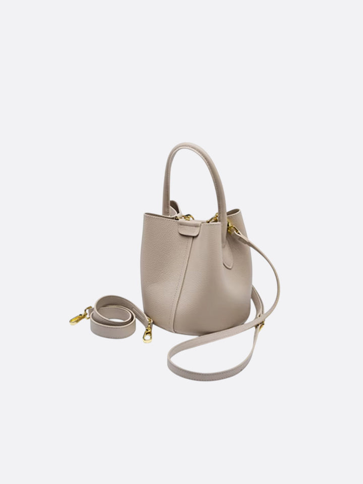 sac seau cuir grainé