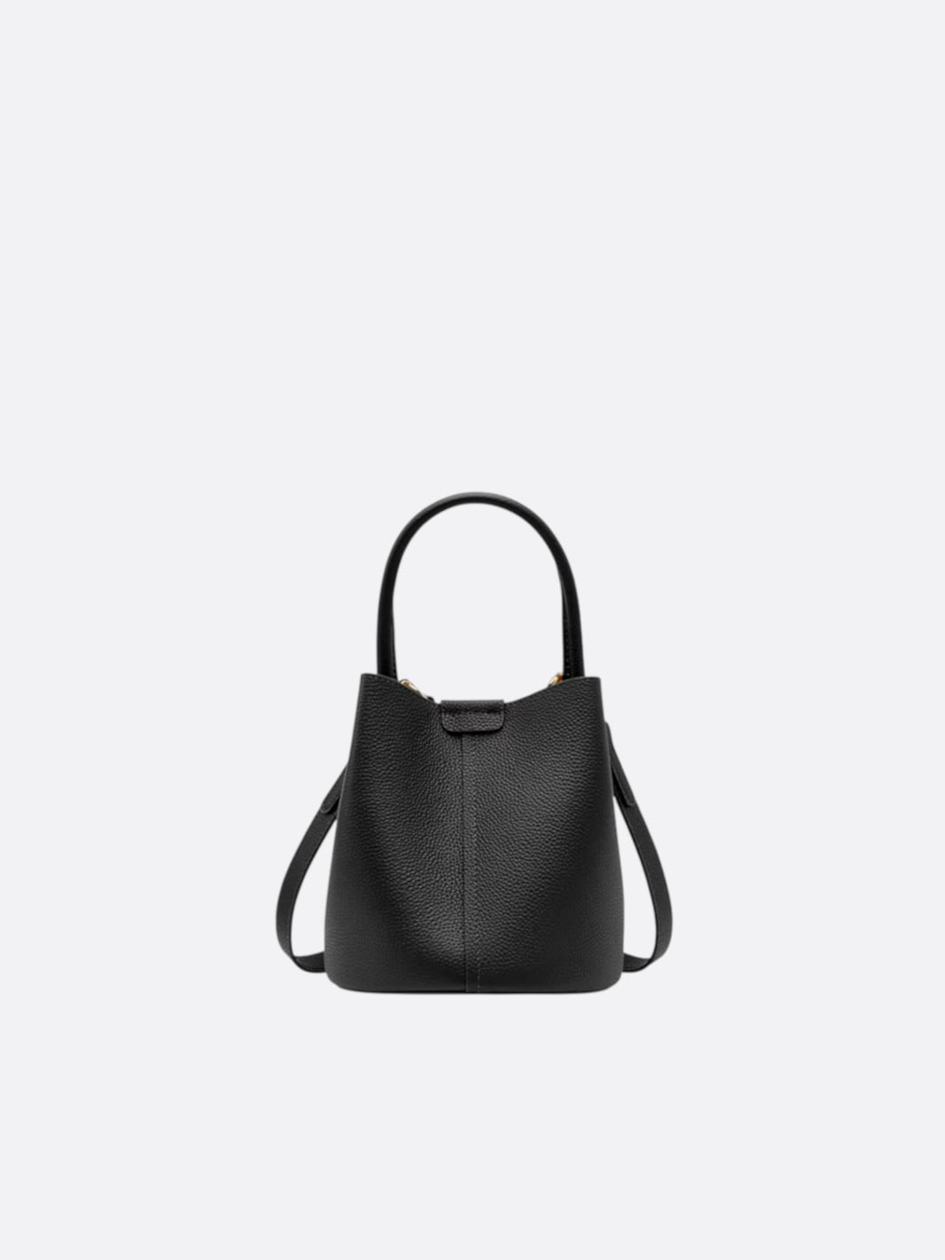 sac seau cuir grainé noir
