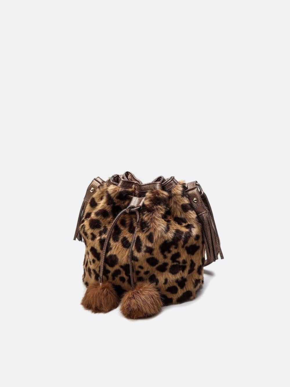 Sac seau léopard fausse fourrure