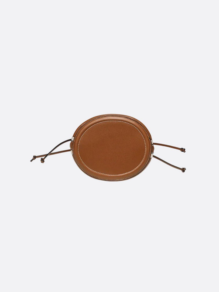 Sac seau en raphia et garniture cuir <br>Terra