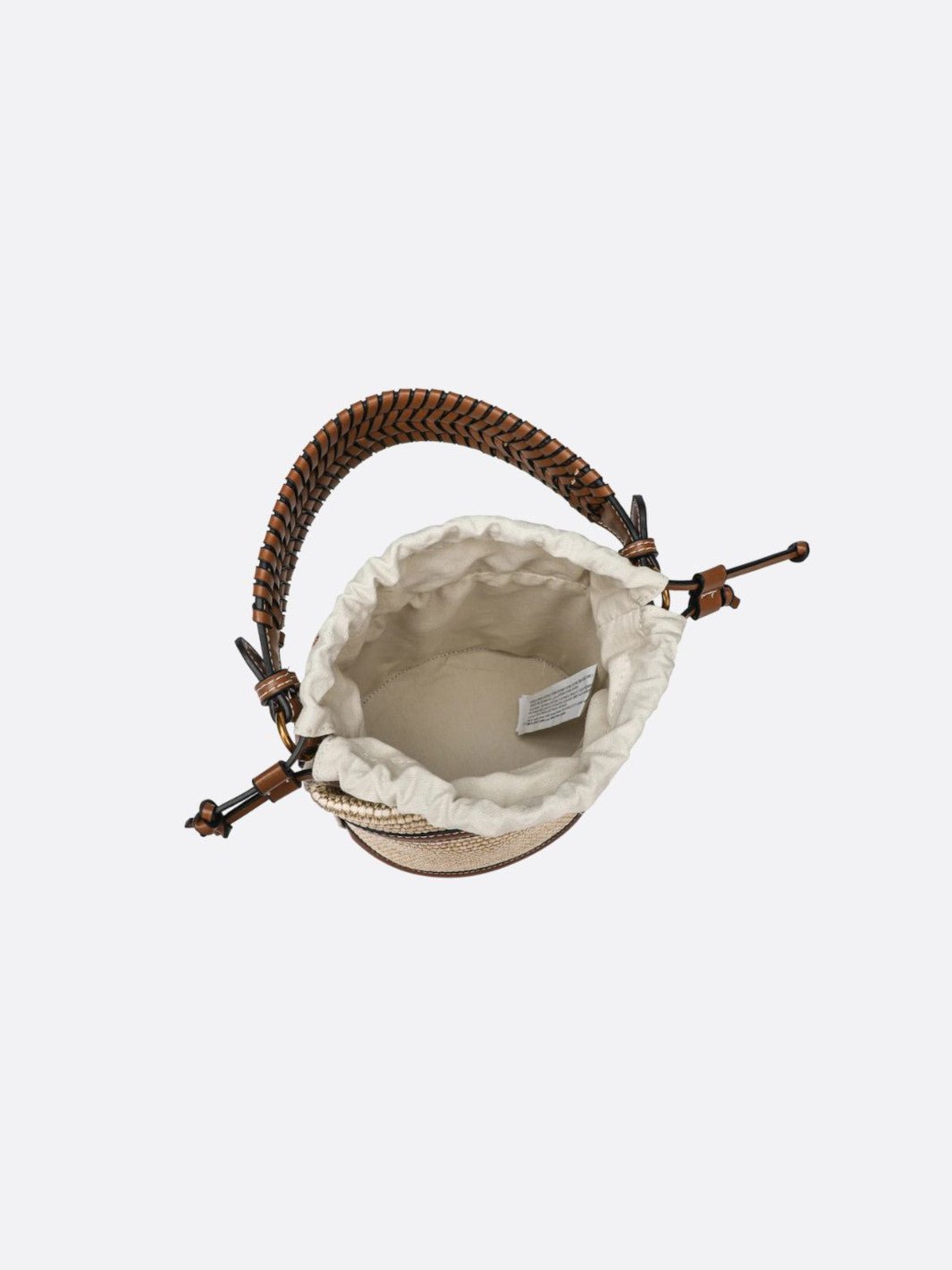 Sac seau en raphia et garniture cuir <br>Terra