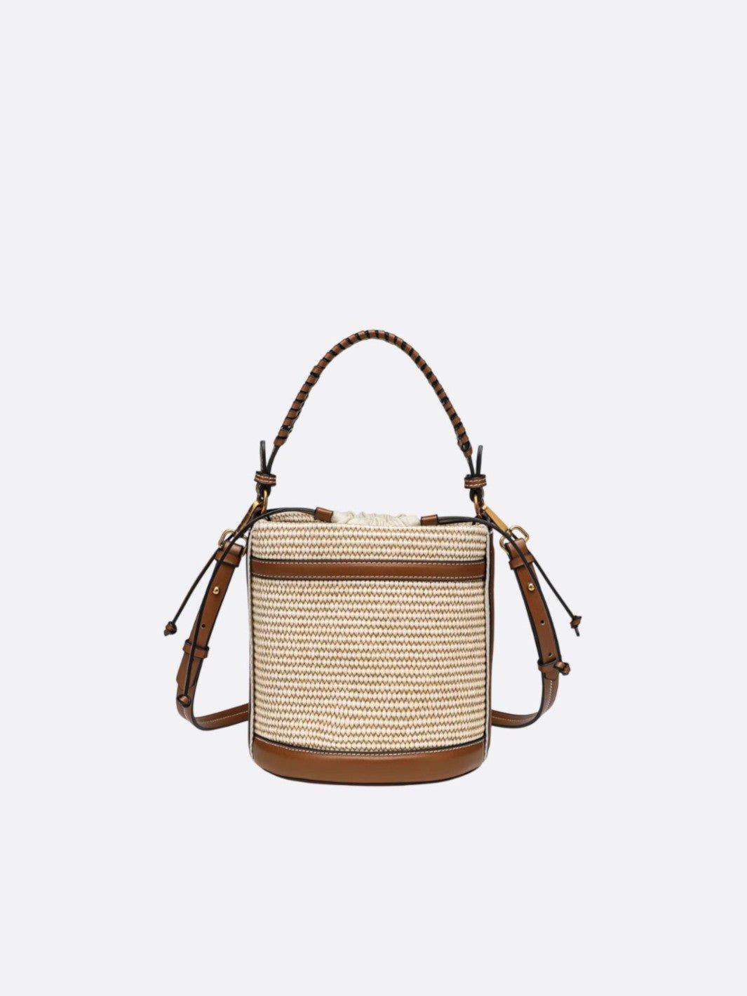 sac seau raphia et cuir