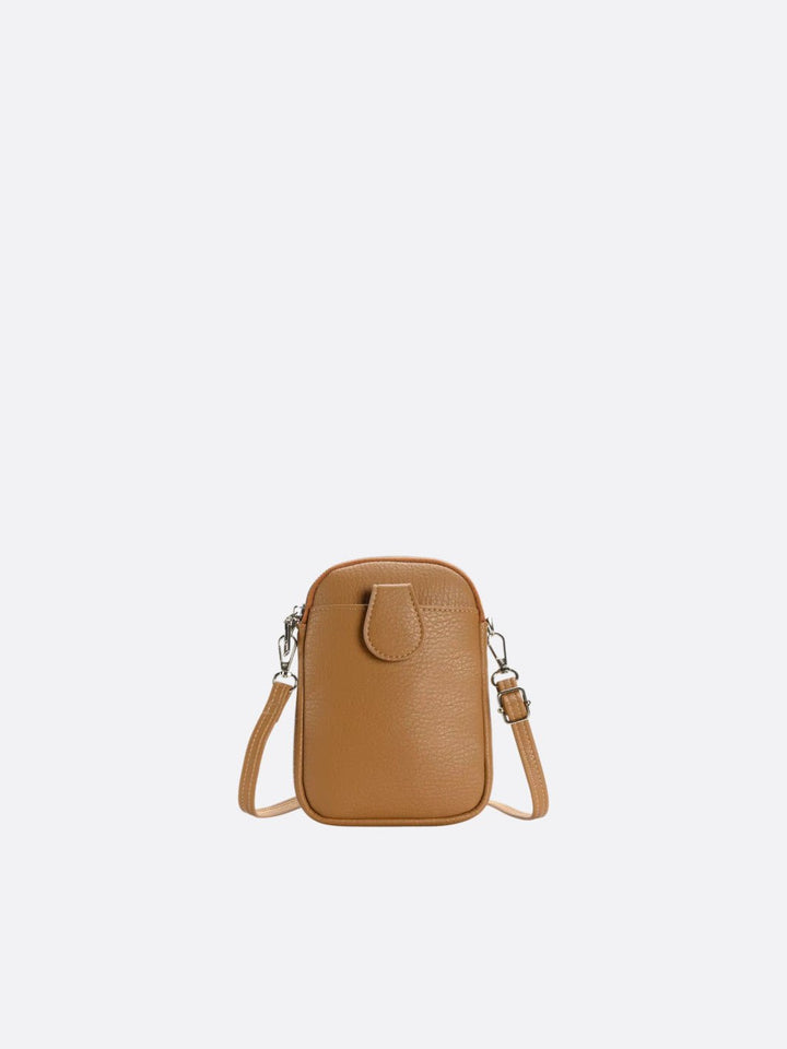 sac téléphone bandoulière camel