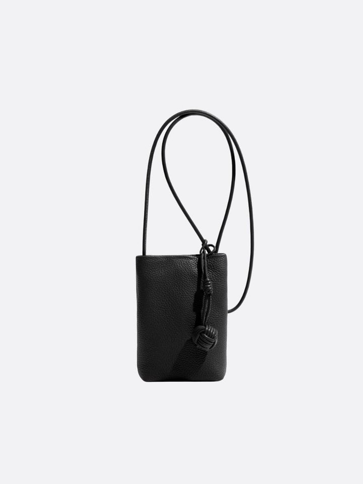 sac téléphone cuir noir