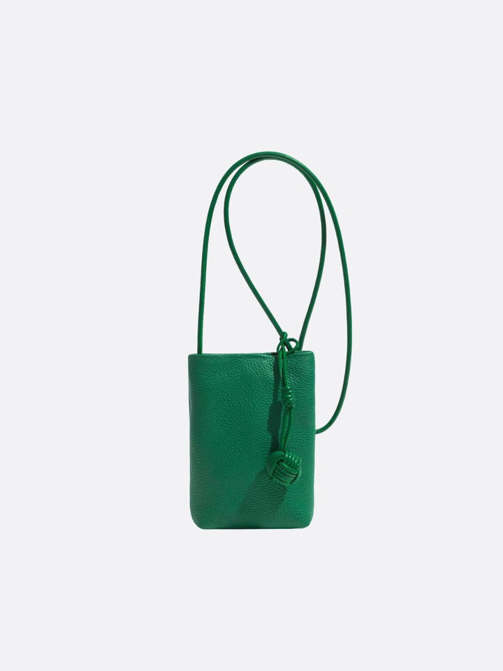sac téléphone cuir vert foncé