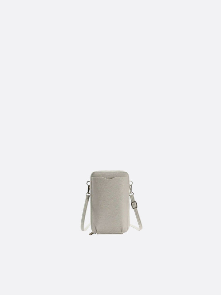 sac téléphone portefeuille gris
