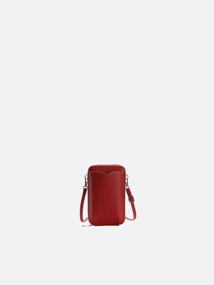 sac téléphone portefeuille rouge