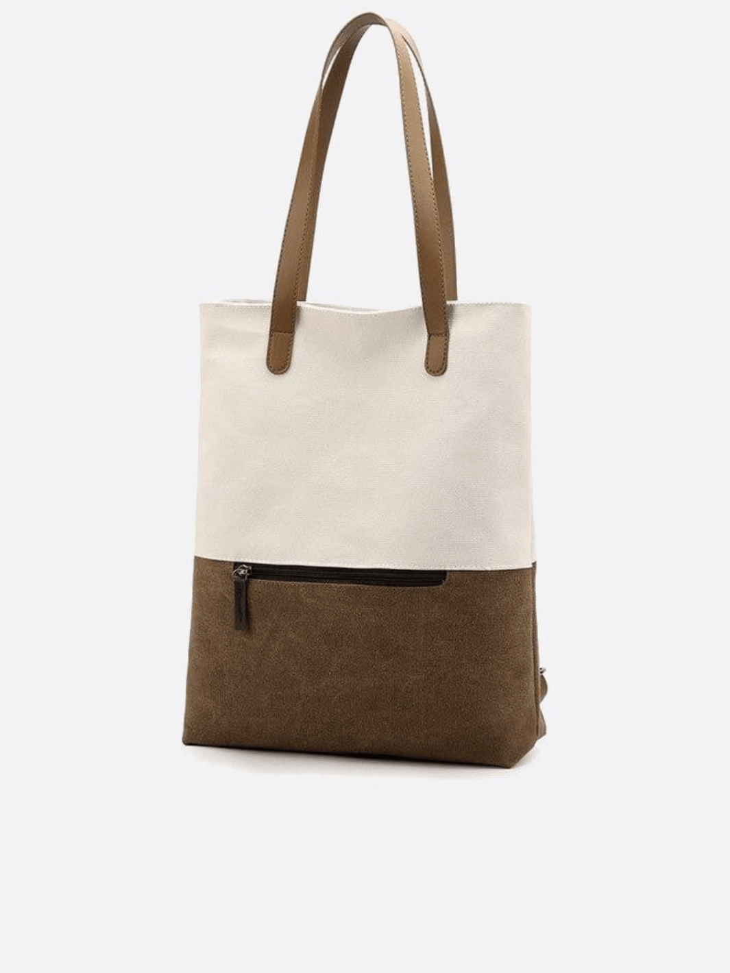 Sac toile porté épaule et dos blanc