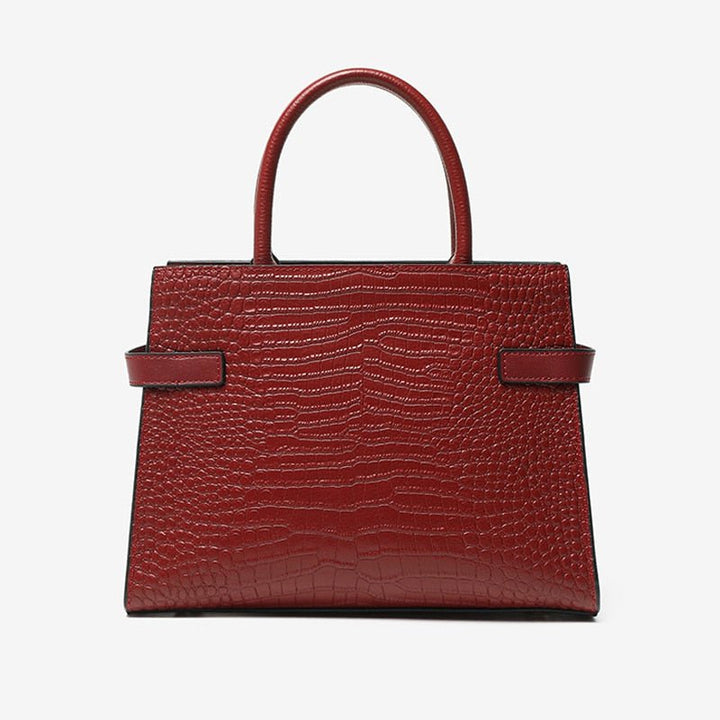 Croc-effect leather handbag 
