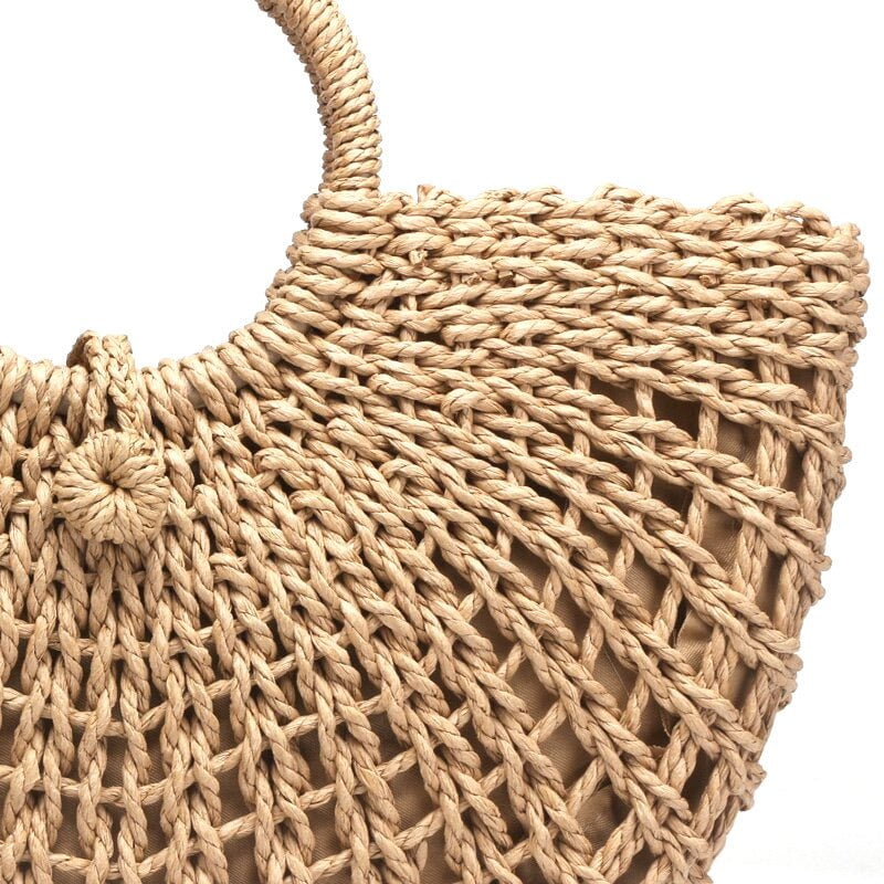 Woven Rope Basket Handbag