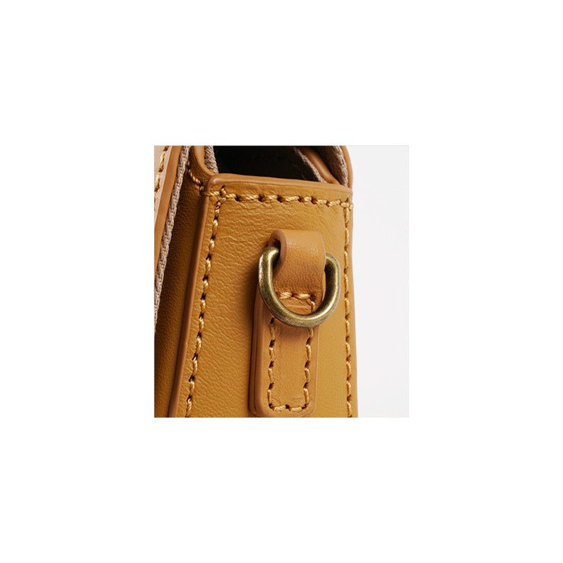 Small camel leather shoulder bag