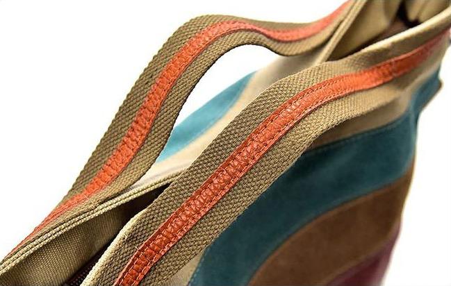 sac à main en toile multicolore avec anse en toile