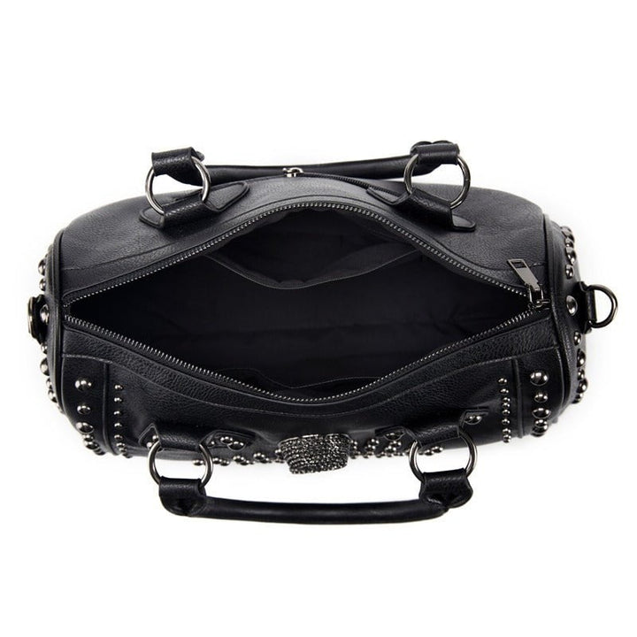 Studded Black Leather Handbag 