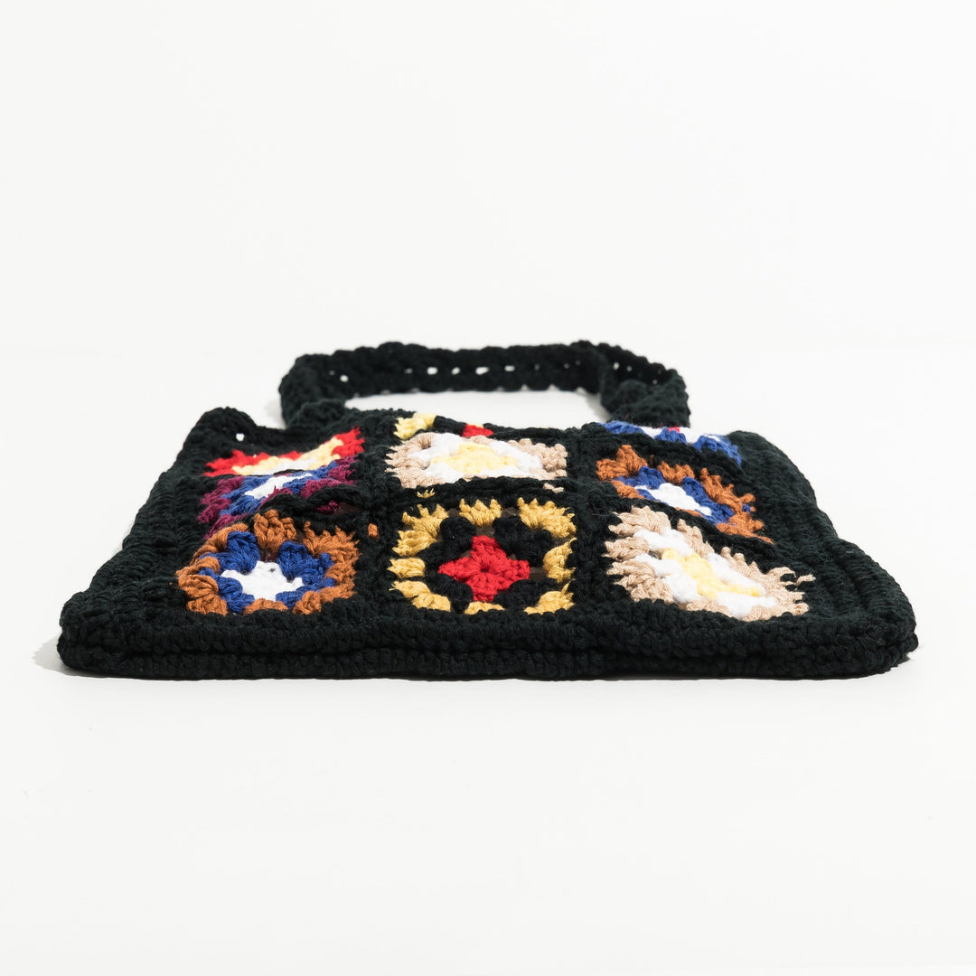 Crochet cotton tote bag