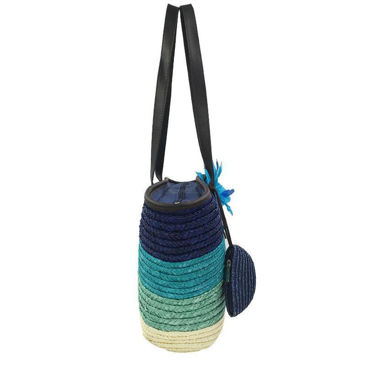 Straw tote bag with flower