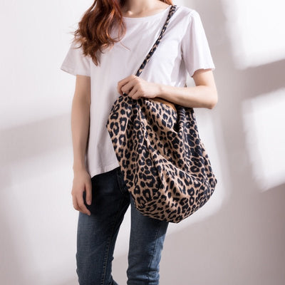 sac cabas léopard en toile femme