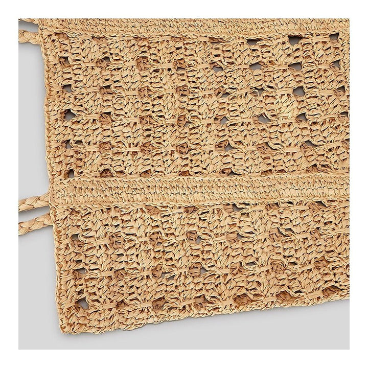 Cabas Paille Motif Crochet