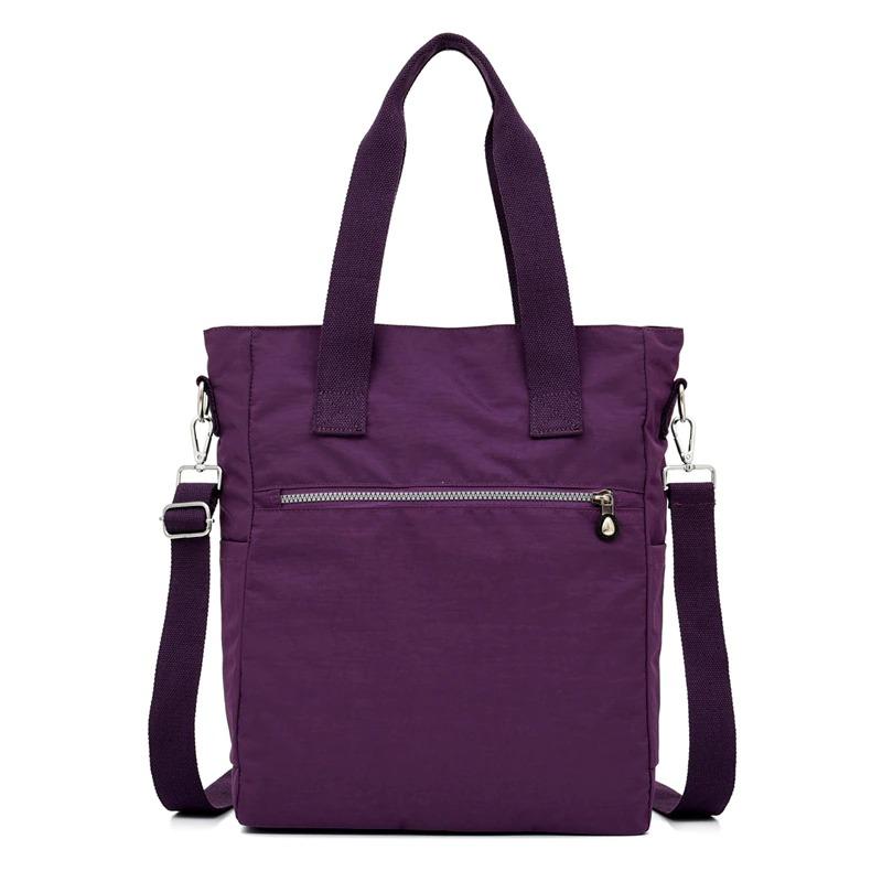 sac épaule nylon multipoche violet pour femme avec bandoulière
