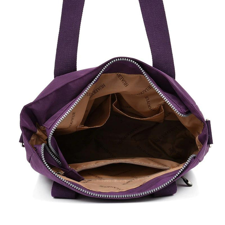 sac épaule nylon multipoche violet pour femme