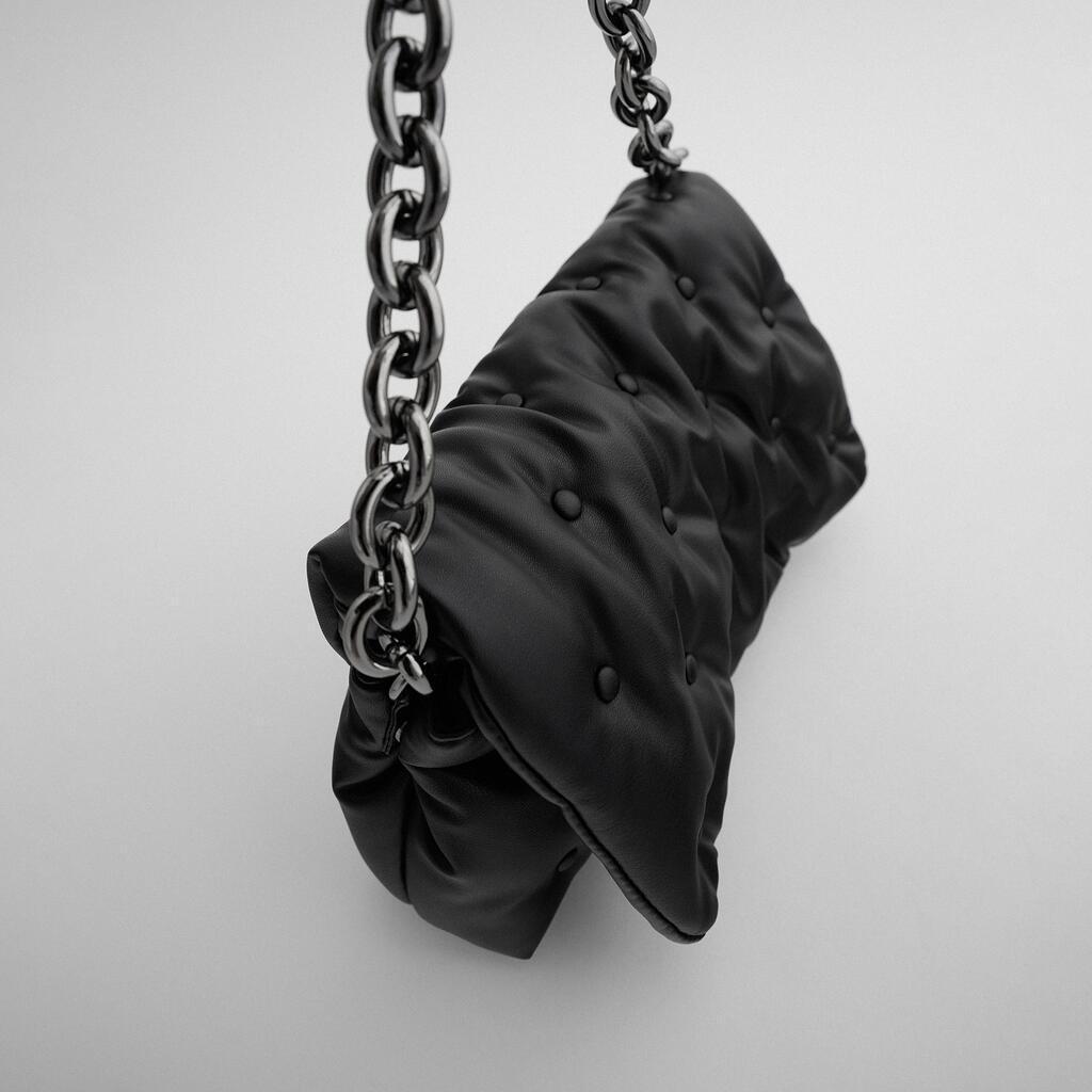 sac bandoulière femme noir matelassé avec chaine