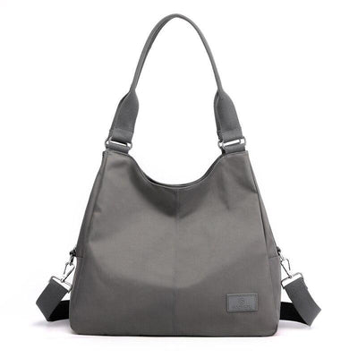 sac porté épaule fourre-tout en nylon gris