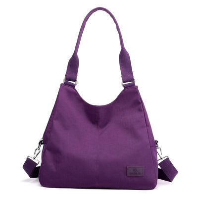 sac porté épaule fourre-tout en nylon violet