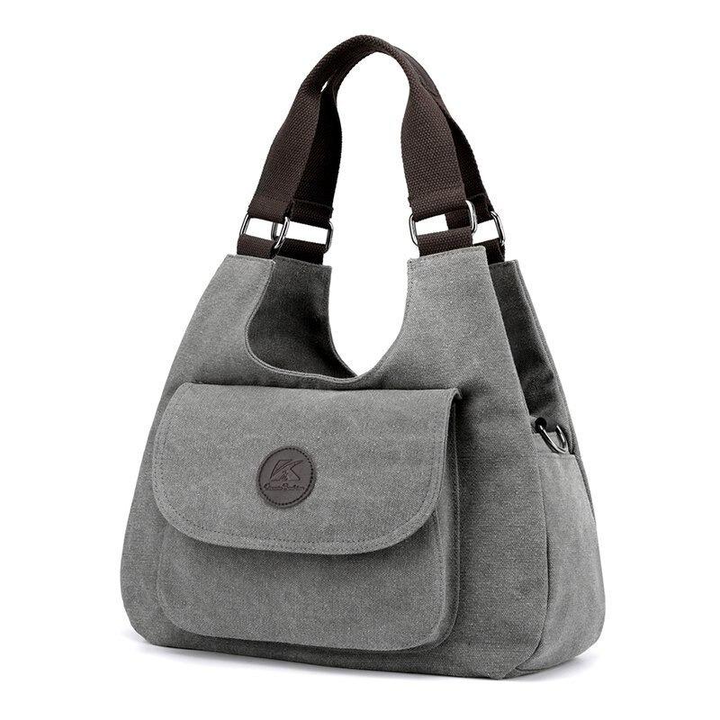 sac porté épaule hobo en toile gris
